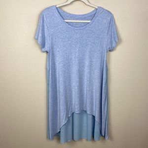 Soft Surroundings Hi-Low Short Sleeve Chiffon Back Tunic - Size Small